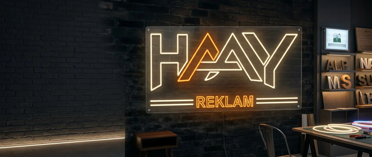 HAAY Reklam logolu Neon Tabela örnek tasarımı